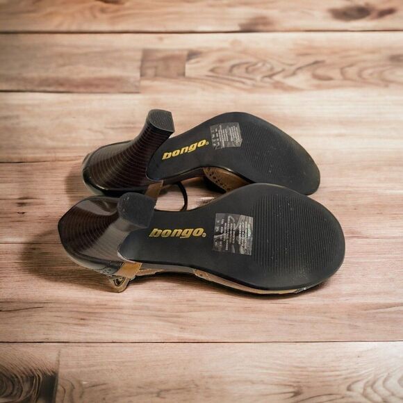 Bongo Heel Line Dancer shoes Size 7 Vintage Brown Natural closed toe - Picture 7 of 7